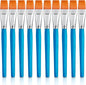 Zonon 10 Pcs 3/4 Inch Flat Paint Brushes Acrylic Painting Craft Accessories Small Watercolor Paint Brushes Bulk for Adult Artist Detail Oil Canvas Face(8.1 x 0.9 x 3/4 Inch,Sky Blue)