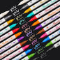 Sunshilor Metallic Markers Dual Tip Metallic Marker Pens Brush and Fine Point Pens for Black Paper, Rock Painting, Easter Egg, Halloween Pumpkin, Card Making, Metal, Ceramic, Wine Glass