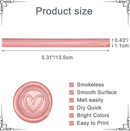 Yoption 15 Pieces Rose Gold Glue Gun Sealing Wax Sticks for Wax Seal Stamp, Great for Wedding Invitations, Envelopes, Cards, Christmas Gift Ideas, Wine Packages (Rose Gold)