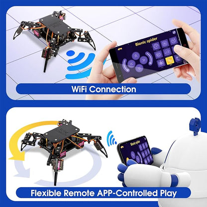 Science Kits Spider Robot Building Kit STEM Crawling Robot Gifts for Kids Boys Ages 8-12 Girls, Scientific Coding Robotic Technic Creative DIY Toys for Birthday