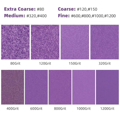 Sandpaper 1000 Grit 20 PCS, Wet Dry Sanding Sheets 9 x 11 Inch, Purple Alumina Abrasive Sand Paper for Wood, Metal, Drywall, Resin, Automotive Sanding, Polishing, Grinding, by POLIWELL