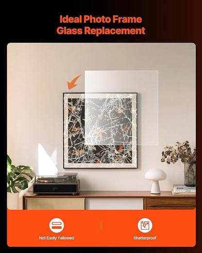 VEVOR PET/Plexiglass Sheets, 5-Pack Plastic Sheet, 24 x 36 Inch 0.04 Inch Thick Transparent Clear Flexible Plastic Panels for Craft, Replacement Picture Frame Glass, DIY Display Project, Easy to Cut