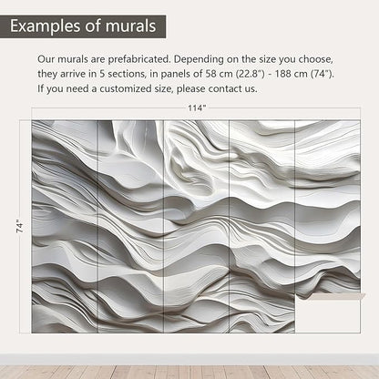 AFZEVEB-3D Stereo Relief Lines Living Room Background Wallpaper Mural 114"x74"(Not Peel and Stick)