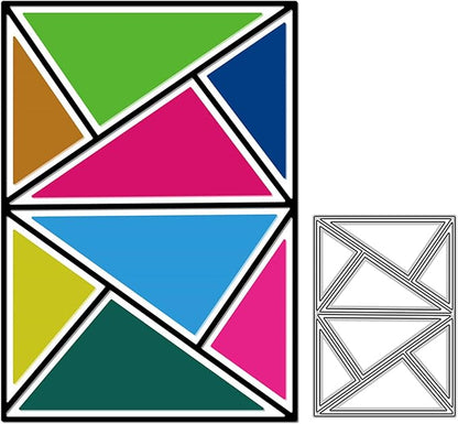 Cutting Dies Metal Stencils Scrapbooking Tools Flowers Lace Frame DIY Embossing Template for Paper Card Making Album Arts Crafts Supplies (Triangle frame-10.1x14cm)