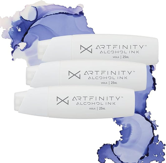 Alcohol Inks 3 Pack - Vibrant, Professional, Dye-Based Alcohol Inks for Artfinity Alcohol Markers, Artists, Drawing, & More! - Viola BV2-4
