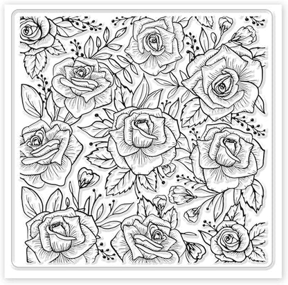 CHGCRAFT Polymer Clay Texture Sheets Rose Background Silicone Texture Stamp Sheets for Polymer Clay Texture Mat for Making Earrings Jewerly, Polymer Clay Earrings Tools, 5.5x5.5inch