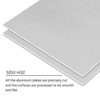 2Pack 5052 H32 Thin Aluminum Sheet Metal 12 x 12 x 1/64 (0.02”) Inch Plain Aluminum Plate Covered with Protective Film, Rectangle 0.5MM Aluminum Metal Plate for Crafting, Industrial