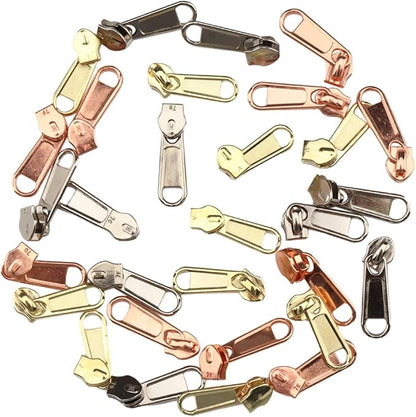 DOITEM 16.5 Yards 3 Pieces Sewing Zippers #5 Nylon Coil Zippers Assorted Zipper for Sewing with 30 Zipper Sliders for DIY Tailor Sewing Crafts Supplies, White