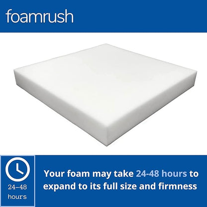 FoamRush 10" H x 24" W x 24" L Upholstery Foam Cushion High Density (Chair Cushion Square Foam for Dinning Chairs, Wheelchair Seat Cushion Replacement)
