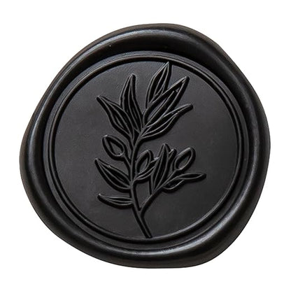 PONATIA Black Wax Seal Stickers - Wedding Invitation Seal Stickers, 50 Pcs Self- Adhesive Wax Seals, Perfect for Invitation Cards, Envelopes Christmas Cards, Gift Wrapping, Party Menu Decor
