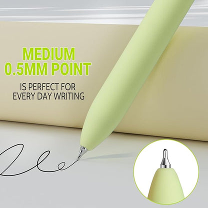 inkipen- 8 Pack Pens, Gel pens Black Ink, Fine Point(0.5mm),Quick-Drying Smooth Writing,School and Office Supplies