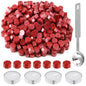 500 Pcs Dark Gold Octagon Wax Seal Beads Kit with 4 Pcs Tea Candles 1 Pc Melting Spoon for DIY Crafts Letters Wedding Wine Bottle Sealing