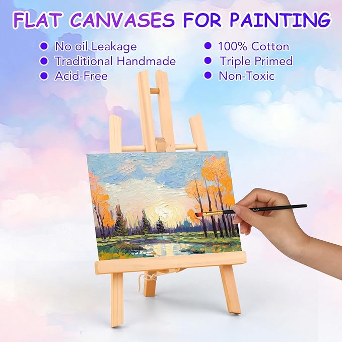 FUMILE Canvas Boards for Painting 5x7 Inch, 84 Pack Small Canvases Value Pack, Primed Acid-Free Blank Canvas Panels for Beginners & Artist, Painting Canvas for Classroom and Painting Parties., White