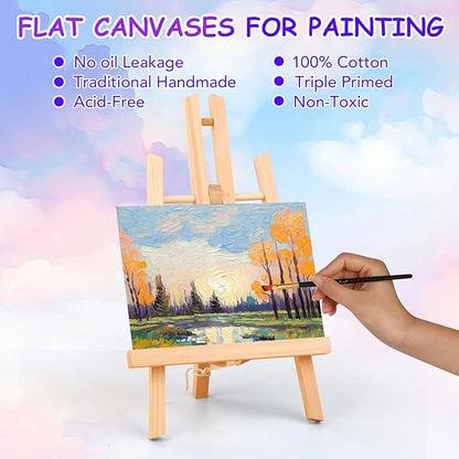 FUMILE Canvas Boards for Painting 5x7 Inch, 84 Pack Small Canvases Value Pack, Primed Acid-Free Blank Canvas Panels for Beginners & Artist, Painting Canvas for Classroom and Painting Parties., White