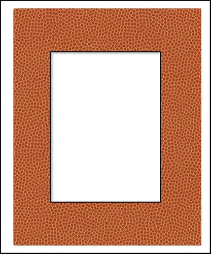 8x10 Mat Bevel Cut for 6x8 Photos - Acid Free Basketball Texture Precut Matboard With Backing Board and Crystal Clear, Self Seal Photo Mat Bag - For Pictures, Photos, Framing - 4-ply Thickness