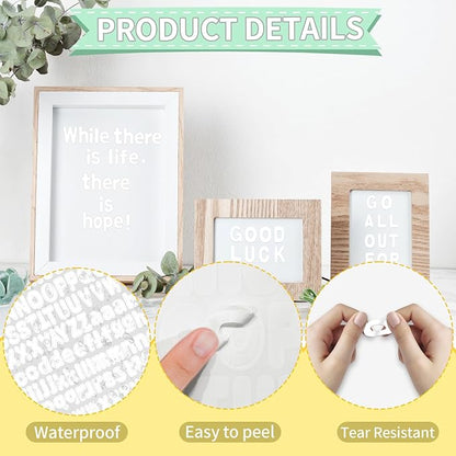 Alphabet Stickers - 1''Inch 12 Sheets White Self Adhesive Vinyl Letter Stickers for Mailbox Numbers, Bulletin Boards, Classroom & Home Decor