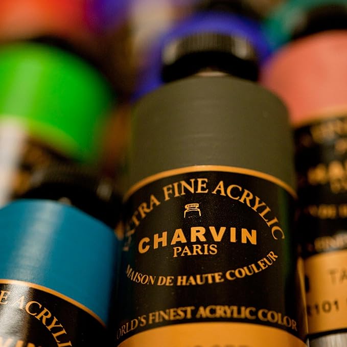Charvin Extra Fine Professional Acrylic Paint - Sap Green, 150ml Tube, Triple-Milled, Lightfast Pigments, Open Stock Artist Acrylic Paints in Nature-Inspired Hues