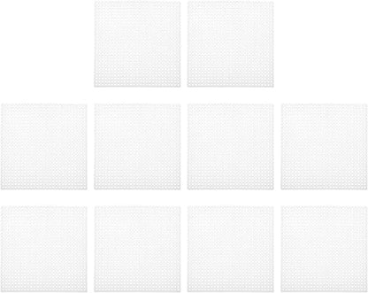 PATIKIL Plastic Mesh Canvas Sheets,10Pcs 4 x 4inch Cross Needlework Blank Yarn Crafting for Embroidery DIY Bookmarks Cup Mats, White, Square