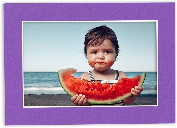 5x7 Mat for 8.5x11 Frame - Precut Mat Board Acid-Free Purple 5x7 Photo Matte Made to Fit a 8.5x11 Picture Frame, Premium Matboard for Family Photos, Show Kits, Art, Picture Framing, Pack of 1 Mat