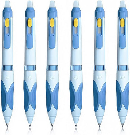M&G 6 Pcs Retractable Erasable Gel Pens, 0.5 mm Blue Ink Gel Pen, Extra Fine Point Erasable Pen Make Mistakes Disappear, Premium Comfort Grip Note Taking and Crossword Puzzles