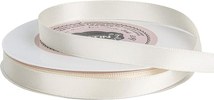 VATIN Double Face Cream Satin Ribbon 3/8" Continuous 50 Yards,Cream Polyester Fabric Ribbon use for Bows Bouquet, Gift Wrapping, Floral Arrangement Wedding Decoration