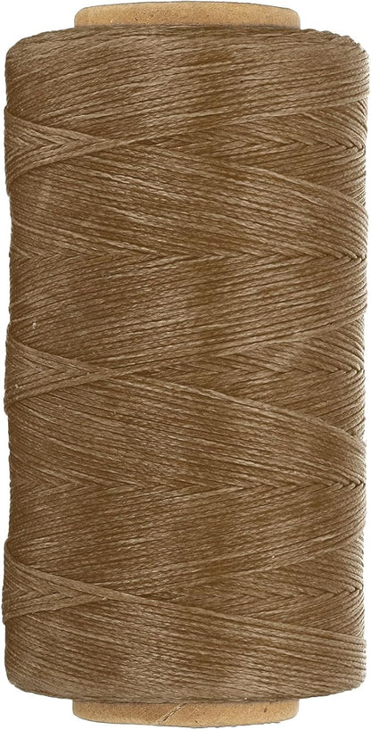PATIKIL 284 Yard Flat Waxed Thread 150D 1mm Leather Sewing Cord for Repairing Shoes Bags Wallets Jewelry Making DIY Leather Craft, Dark Brown