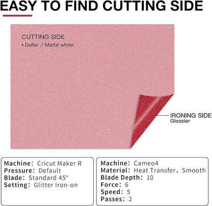 HTVRONT Red Glitter HTV Heat Transfer Vinyl Bundle: 13 Pack 12" x 10" Iron on Vinyl for T-Shirt, Red Glitter Heat Transfer Vinyl for Compatible with Cricut Cutting Machine or Heat Press Machine