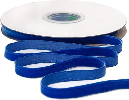 Ribbli Polyester Royal Blue Velvet Ribbon,3/8 Inches Continuous10-Yard Spool,Christmas Ribbon for Gift Wrapping,Floral Bouquets, Home Decor