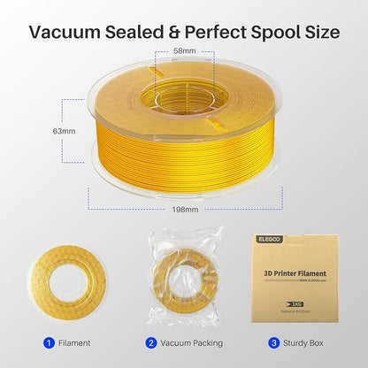 ELEGOO Silk PLA Filament 1.75mm Dual Color Black Green 1KG, Shiny 3D Printer Filament Dimensional Accuracy +/- 0.05mm, 1kg Spool(2.2lbs) Fits for Most FDM 3D Printers