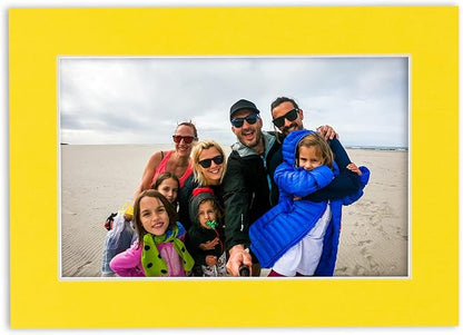 6x8 Mat for 8x10 Frame - Precut Mat Board Acid-Free Yellow 6x8 Photo Matte Made to Fit a 8x10 Picture Frame, Premium Matboard for Family Photos, Show Kits, Art, Picture Framing, Pack of 1 Mat