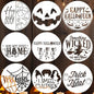 Halloween Stencils for Painting 12inch Large Reusable Halloween Stencil for Door Hanger Round Skeleton Ghost Boo Templates for Wood Walls Windows Door Mat Fabric