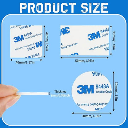 UPINS Double Sided Foam Tape, 60 Pcs Double Sided Tape Heavy Duty Strong Adhesive Double Sided Mounting Tape for Walls Picture Poster Crafts Black (Round, Square & Rectangle)