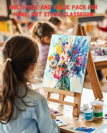 Simetufy 4 x 6 inch 12 Pack Small Painting Canvas Boards- Gesso Primed Acid-Free 100% Cotton Mini Canvas Panels for Acrylics Oil Watercolor Tempera Paints