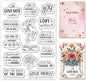 Inspirational Words Transparent Clear Stamps Flower Graduation Cards Silicone Stamps for DIY Scrapbooking Supplies Embossing Paper Card Happy Birthday Clear Stamps for DIY Card Making