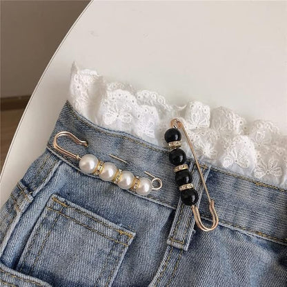 Safety Pins Assorted, Bulk Large Safety Pins with Pearls for Clothes(Pearl Brooch 10 PCS)