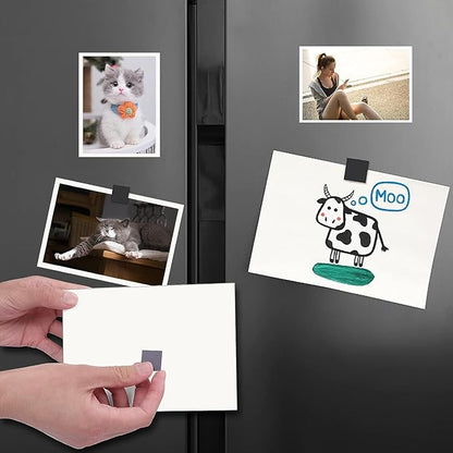 DIYMAG Adhesive Magnetic Sheets - |Each 20x20x2mm| (110 PCS) Align Image with The Magnetics Sheet,Then,Tear Off The Protective Film to Stick The Images on Surface of Binder