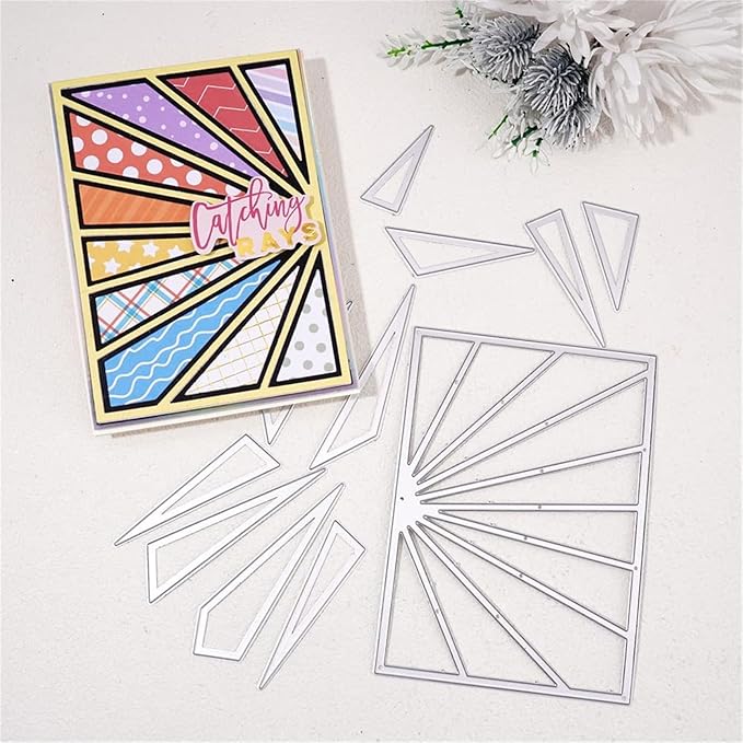 Mvchifay Cutting Dies for Card Making Metal Die-Cuts Scrapbooking Tool Hollow Frame DIY Craft Punch Template Embossing for Paper Album Decor (Sun Frame-14x10cm)