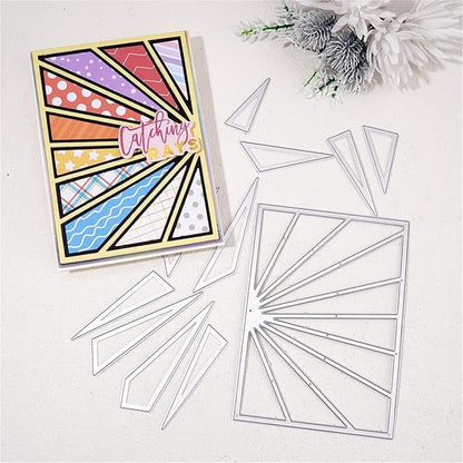 Mvchifay Cutting Dies for Card Making Metal Die-Cuts Scrapbooking Tool Hollow Frame DIY Craft Punch Template Embossing for Paper Album Decor (Sun Frame-14x10cm)