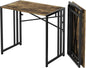 35 inch Small Folding Computer Desk, Writing Gaming Computer Desk for Small Spaces, No Assembly Required Home Office Tale, Rustic Brown