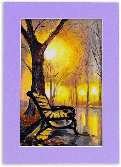 6x8 Mat for 8x10 Frame - Precut Mat Board Acid-Free Show Kit with Backing Board, and Clear Bags Light Purple 6x8 Photo Matte Made to Fit a 8x10 Picture Frame Matboard for Framing, Pack of 10 Mats