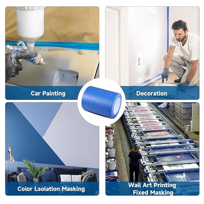 Wide Blue Painters Tape, 12 Inch x 55 Yards, Wide Masking Tape for 3D Printing, Laser Cutting, Painting, Crafting, Labeling, Packing, Office, School, Home Use, Removes Cleanly for 21 Days