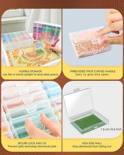 YBUTVY Diamond Art Trays with Lids, 30PCS Diamond Painting Trays with Lids ＆ Diamond Painting Storage, Diamond Painting Accessories for Diamond Art Beads (1 Pack)