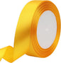 Yellow Solid Satin Ribbon 1 Inch 25 Yards Solid Polyester Fabric Ribbon for Gift Wrapping Wedding Christmas Baby Shower Birthday Party Decoration Handmade Immortal Flower Craft