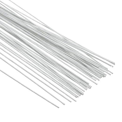PATIKIL 22 Gauge 16" Floral Stem Wire, 100 Pcs Paper Wrapped Iron Artificial Flower Stem Accessories for DIY Bouquet Stem and Craft Decoration, White
