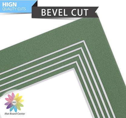 Mat Board Center, Pack of 10, 5x7 for 4x6 Rock Garden Color Mats - Bevel Cut, Acid Free, 4-ply Thickness, White Core - for Pictures, Photos, Framing