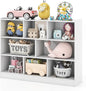 Toy Storage Organizer, 3-Tier Kids Bookshelf, 8 Cube Kids' Bookcases, Cabinets & Shelves, Wooden Toy Organizers, Small Book Shelf for Bedroom, Playroom, Classroom, Nursery (White)