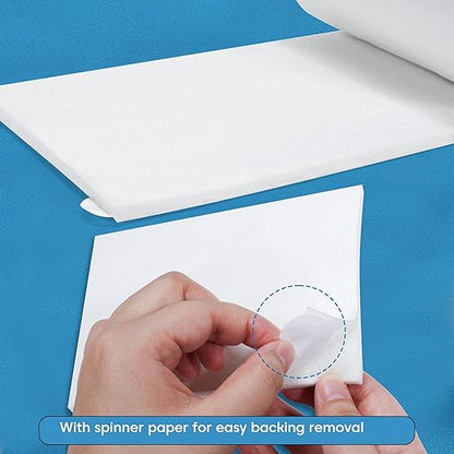 Pllieay Thickened Adhesive Felt Padding, 1/3" Thick 6" x 2.5yd Quality Rayon Blend Orthopedic Felt Roll, White Felt Adhesive Roll for Providing Cushioning and Support in Pain Foot