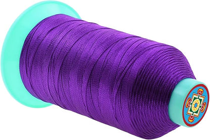 Mandala Crafts Bonded Nylon Thread True Purple Heavy Duty Sewing Threads - 800 YDs Size 277 840D T270 Tex 270 Thread for Leather Jeans Weaving Outdoor Marine Upholstery Threads