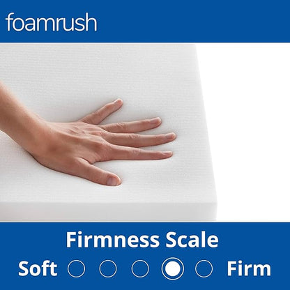 FoamRush 4" x 24" x 24" Gel Memory Foam Upholstery Square Cushion Medium Firm (Chair & Wheelchair Seat Cushion Replacement, Square Foam Dining Chairs, Couch, Sofa, Rubber Padding)