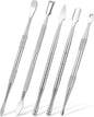 Piriuuo Wax Carving Tools Set, Stainless Steel Clay Sculpting Tools Double-Ended Pottery Carving Tools Wax Modeling Tools Dental Carvers Tools Wax Accessories Modeling Sculpting and Shaping(5 Style)